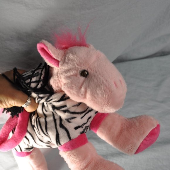 plush purse Olly & Friends pink horse in a zebra costume NWT (w1383) - Picture 8 of 11